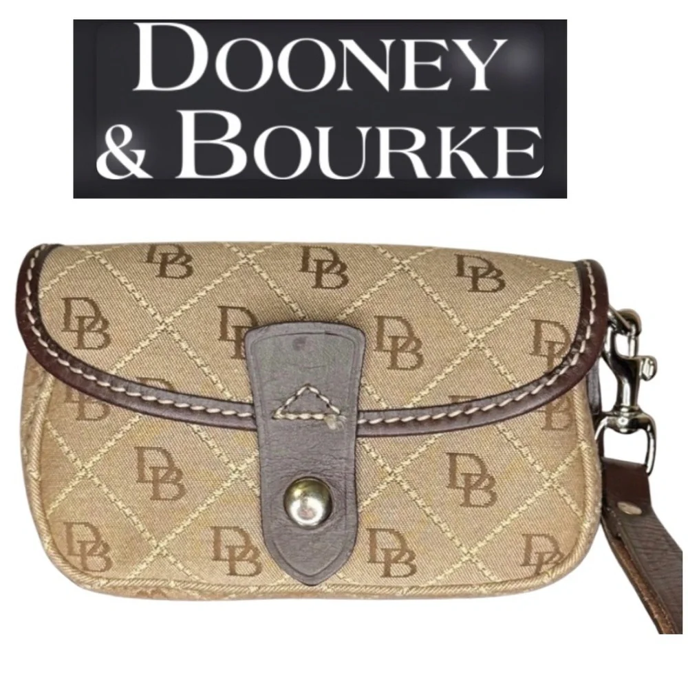 DOONEY & BOURKE Canvas & Leather Wristlet, EUC
